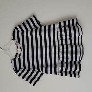 Juicy Couture Striped Black and White Peplum Blouse- Size S